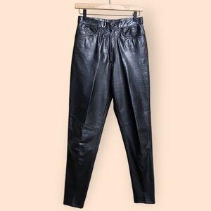 Vintage Wilson’s Leather Black Leather Pants High Rise Skinny Zipper Women’s 10